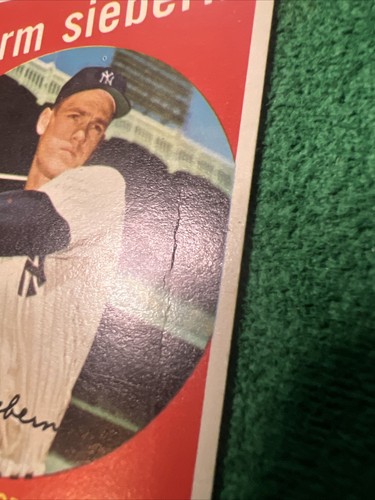 1959 Topps - Norm Siebern #308 Bubblegum Square On Face - Picture 9 of 10