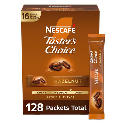 Taster'S Choice Instant Coffee Beverage, Hazelnut, 16 Count (Pack of 8)