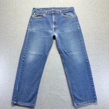 Vintage Levis 505 0217 36X28 Blue Regular Straight Medium Wash Denim Hemmed 
