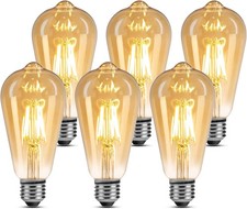 Lepro ST64 E27 Screw Bulb, 2500K Warm White, 450LM, 4W LED Bulb, Pack of 6