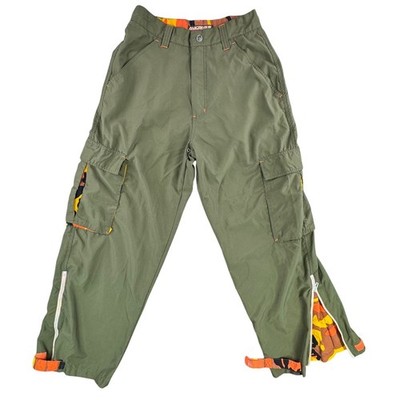 パンツ made in USA gimmick cargo pants 90s Macgear Mens 29x32 Green Camo Wide Leg Cargo Pants Zip Flare Y2K