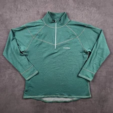 Voormi 1/4 Zip Sweater Mens XL Green Wool Blend Pullover Fleece Sweatshirt USA