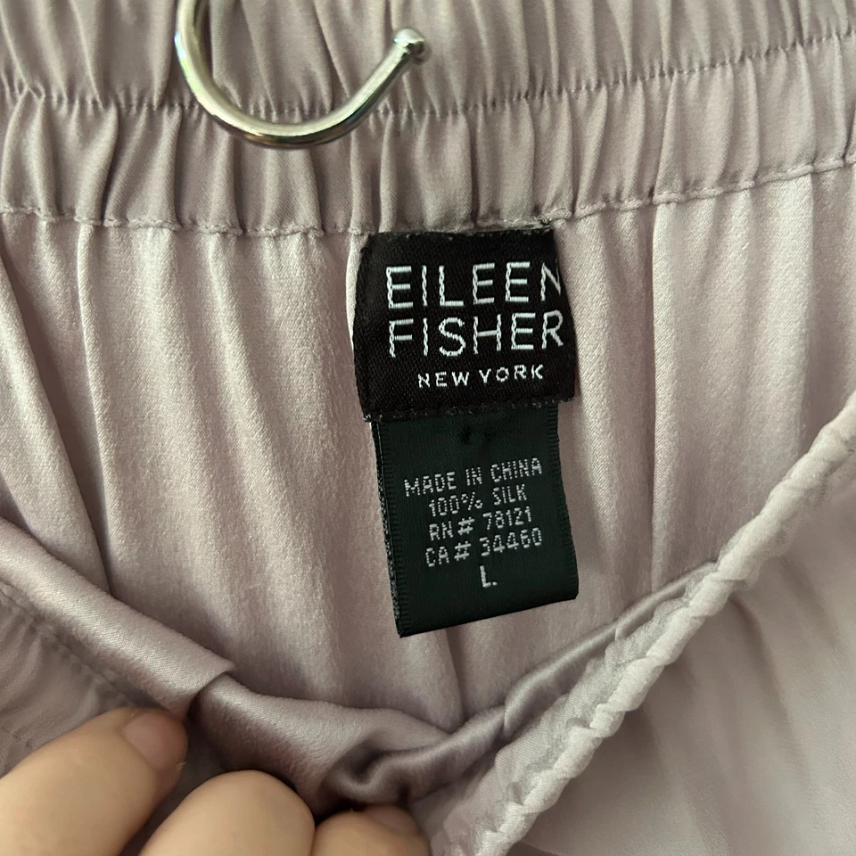 Eileen Fisher Silk Maxi Skirt Womens Large Purple Elastic Waist - Image 4 of 4