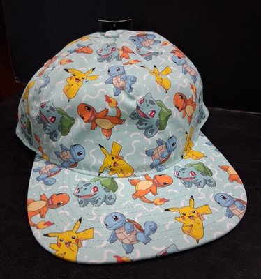 Pokemon Kanto Starters / Pikachu, Squirtle, Charmander, Bulbasaur Snapback Hat