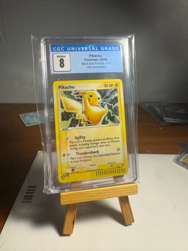 PIKACHU 2003 POKEMON BLACK STAR PROMO #012 HOLO PSA 8
