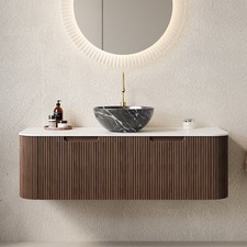 48" Wall Mounted Bathroom Vanity w/Sink, 2 Drawers, Floating Bath Vanity Cabinet
