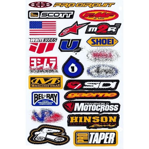 Set of 5 Motocross Dirt Bike Helmet Decal Kit Sticker Sheets #501 - Picture 4 of 5