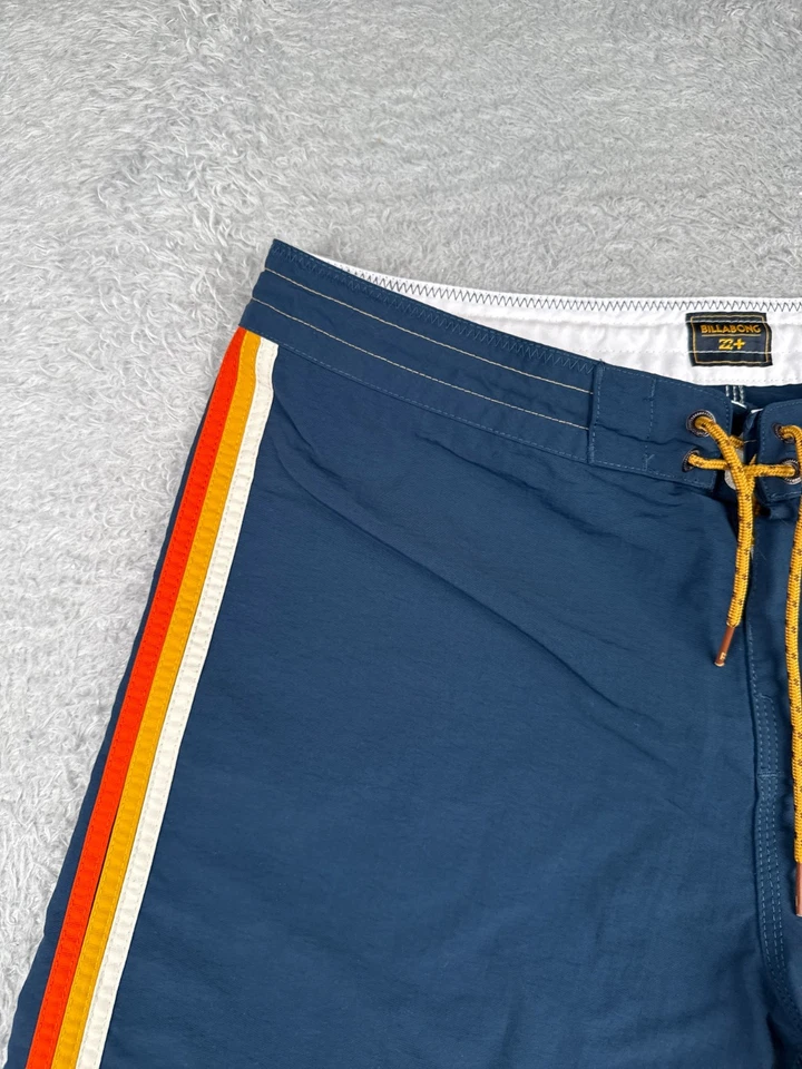 Bilalbong Board Shorts Para Hombres 34 Azul Naranja 100% Nylon Cremallera Bolsillo Surf Playa Foto 4 de 4