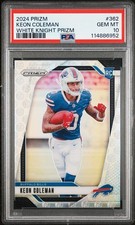2024 Prizm Keon Coleman #362 White Knight Prizm /3 (RC) PSA 10 Pop 1!