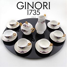 Richard Ginori (1735) - Servizio da tè e caffè x6 Persone: Motivo Roses "C.1713"