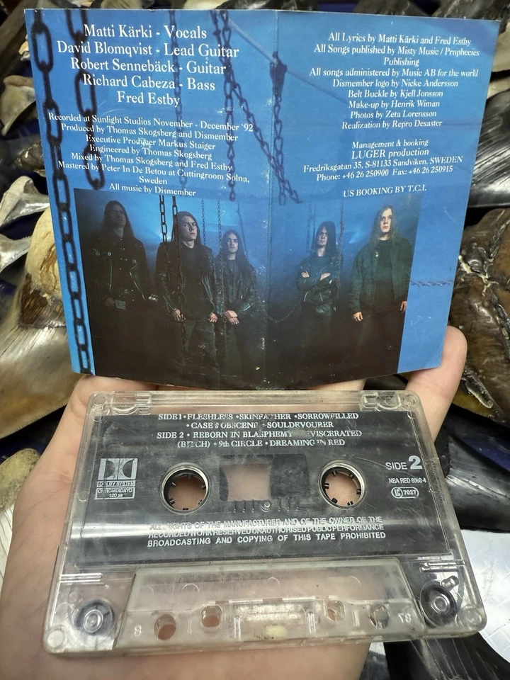 1993 DISMEMBER INDECENT AND OBSCENE DEATH METAL CASSETTE STOCKHOLM SWEDEN - Image 3 of 4