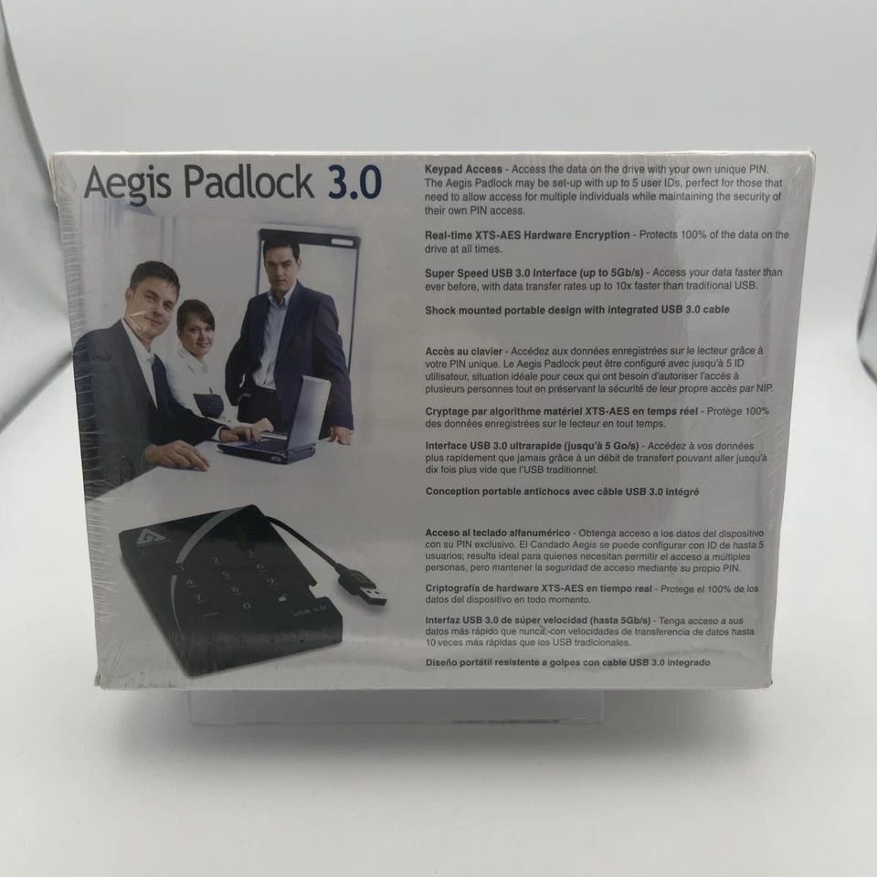 Apricorn Aegis Padlock USB 3.0 256 AES Encryption 1TB Hard Drive A25-3PL256-1000 - Image 2 of 4