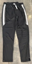MIK Size XLarge Joggers Track Pants Black 3 White Lines Elastic Waist