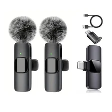 Wireless Lavalier Microphone Audio Video Recording Mini Mic For Android, iPhone