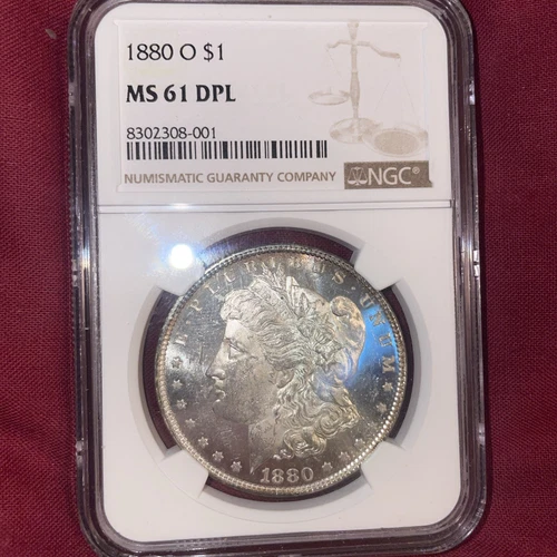 1880-O NGC Morgan Silver Dollar MS61 DPL Deep Mirrors With Great Contrast RARE!
