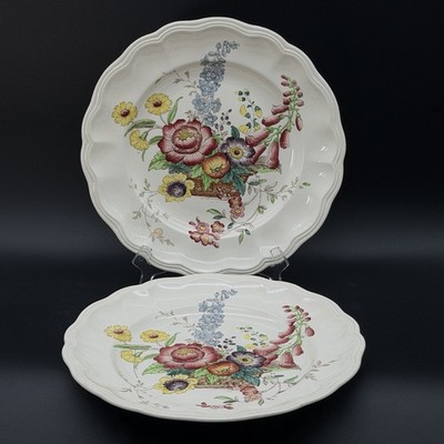 Spode Copeland Constable 10.75  Dinner Plates Floral England Set Of 2