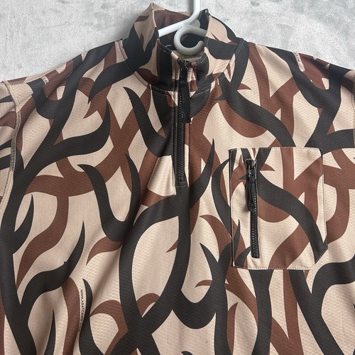 ASAT Camouflage Shirt Mens XL Camo Tribal 1/4 Zip Stretch Fleece Lined Hunting - Picture 2 of 12