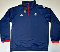 Team GB Winter Jumper Sweater Zip Fleece Top Shirt Pullover Blue Adidas XS-XXL