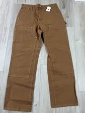CARHARTT B01 Brown Double Knee Front Loose Original Fit Pants 34/32 Made in USA