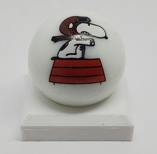 Snoopy Red Baron 1" Glass Logo Marble w/ Colored Stand
