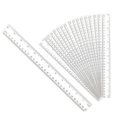 30PCS Clear Ruler Plastic Rulers 12 Inch, with Inches and Metric for School Clas