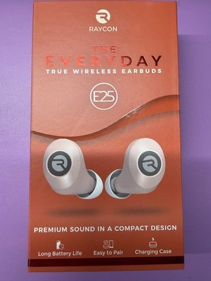 Raycon Everyday earbuds (E25)  Rose gold, silicon fittings, charging cord