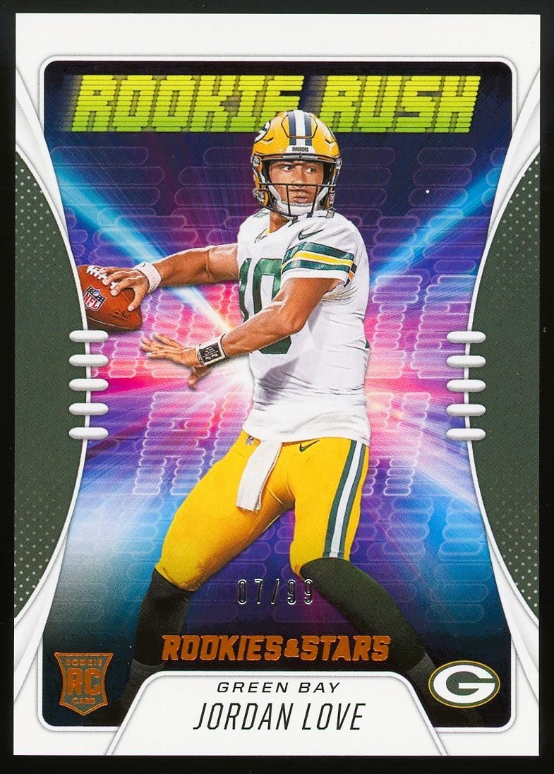 Jordan Love Panini Rookies & Stars Rookie Rush #RR4 Orange