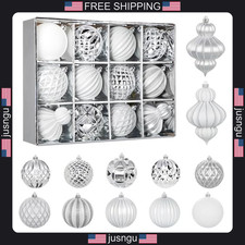 Christmas Ball Ornaments Set 12PCS Large Shatterproof Plastic Decorations