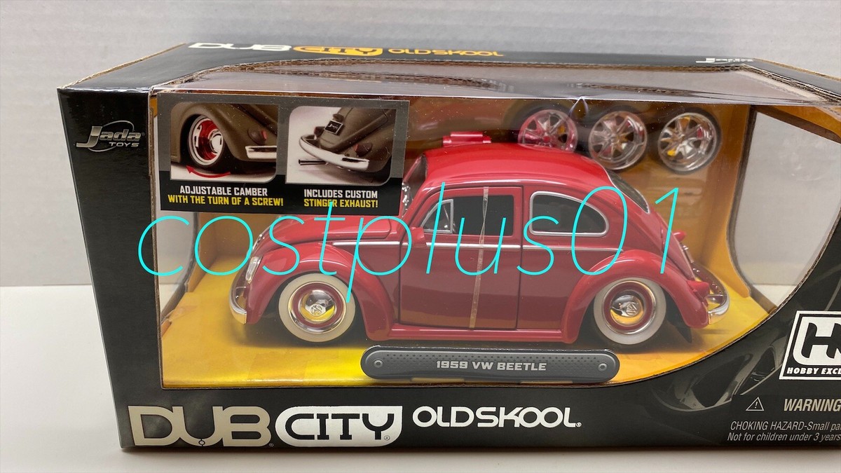 JADA DUB CITY 1959 VW BEETLE 1:24 RED HE EXTRA WHEELS