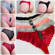 Tanga Tangas Undies BRAGAS 6-12 encaje sexy PAQUETE DE REGALO ROPA INTERIOR TANGA 103 S-XL
