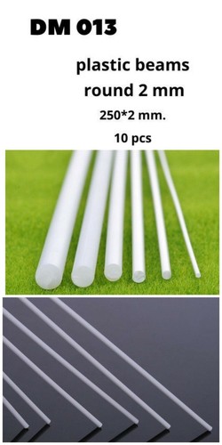 Profilo in plastica, diametro 2 mm, lunghezza 250 mm. 10 pezzi Dan Modelli 013 - Foto 10 di 11