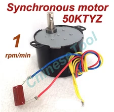 Synchronous Motor 50KTYZ AC 110V 120V 50/60Hz 1 r/m CW/CCW 6W 30kgf.cm
