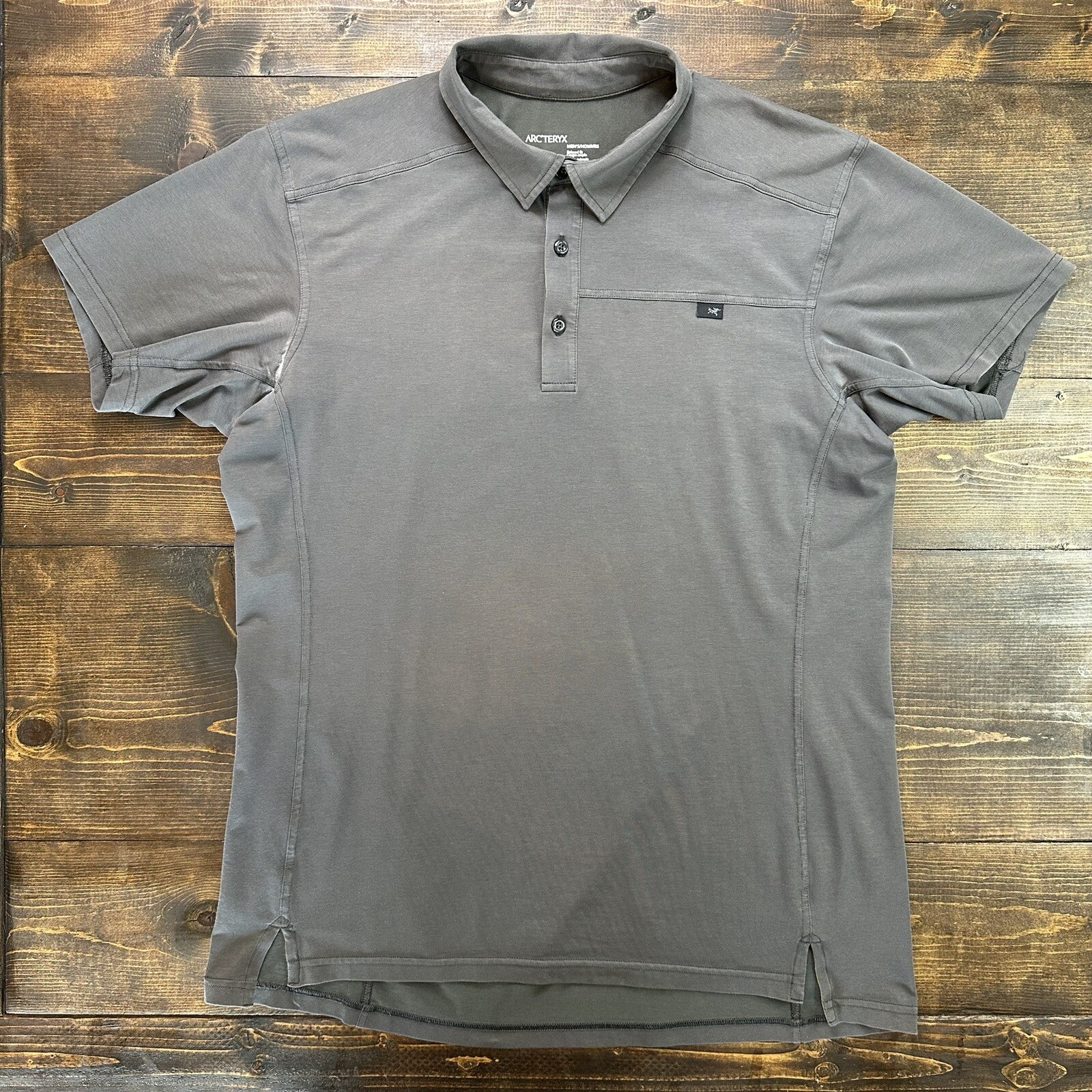 ARC'TERYX Polo da golf elasticizzata da uomo grande captive grigio vestibilità rilassata prestazioni