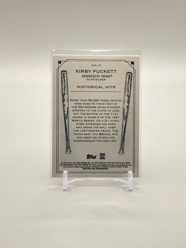 Kirby Puckett 2021 Topps Allen & Ginter #HH-17 Historical Hits - Picture 2 of 2