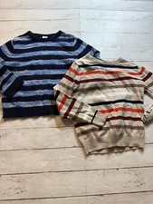 Mixed Brand Boys Multicolor Striped Long Sleeve Crew Neck Sweater Size 5-6 Small
