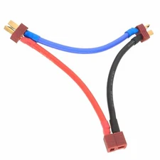 Series Wire EC5 1 Female to 2 Male Deans T Plug 10AWG 10CM Cable Doubles Voltage
