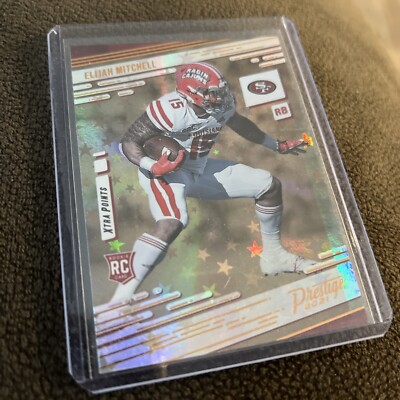 Elijah Mitchell 2021 Panini Prestige Xtra Points Galaxy Astral Starburst No. 289