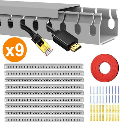 Alritz Cable Raceway Kit, 138 inch Open Slot Wiring Raceway Duct with Cover Cabl
