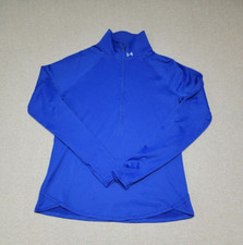 UNDER ARMOUR 1/2 Zip Pullover Shirt Thumb Holes Mock Neck Back Zip Pocket