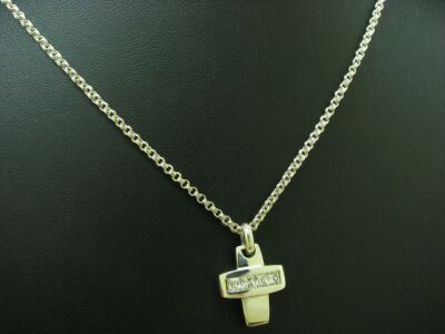 S.Oliver 925 Sterling Silver Chain & cross Pendant with Zirconia / 40,0 CM