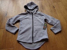 OLD NAVY ACTIVE girl's NWT sz M 8 grey zip up hooded cotten blend jacket