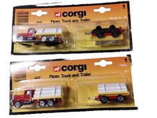 Camión y remolque Corgi Pipes 1984 hecho en Gran Bretaña conjunto de 2 modelos J207