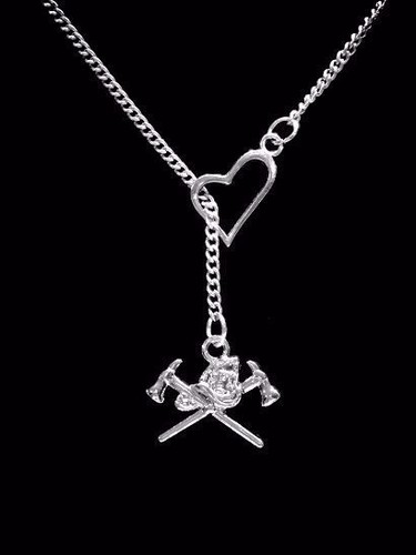 Firefighter Necklace Axe Helmet Wife 