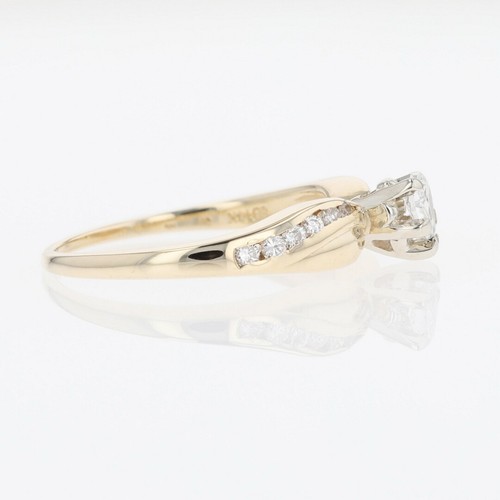 .22ctw Diamond Solitaire with Accents Engagement Ring 14k Yellow Gold Size 6.5 - Picture 4 of 6