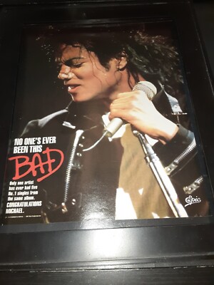 Michael Jackson Bad 5 #1 Singles Rare Original Promo Poster Ad