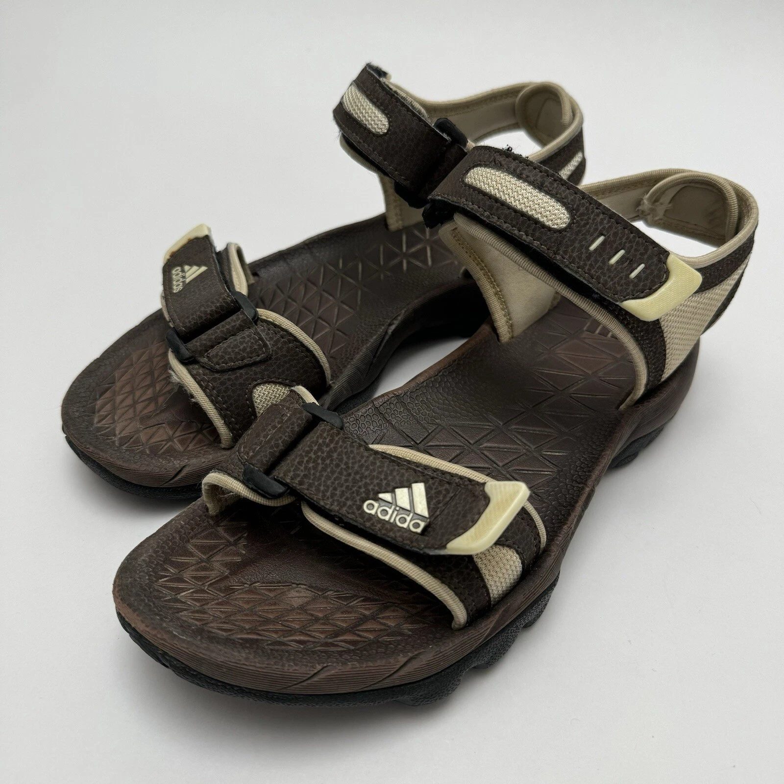 Sandali Adidas uomo taglia 8 donna 10 cinturini outdoor marrone marrone chiaro escursionismo casual