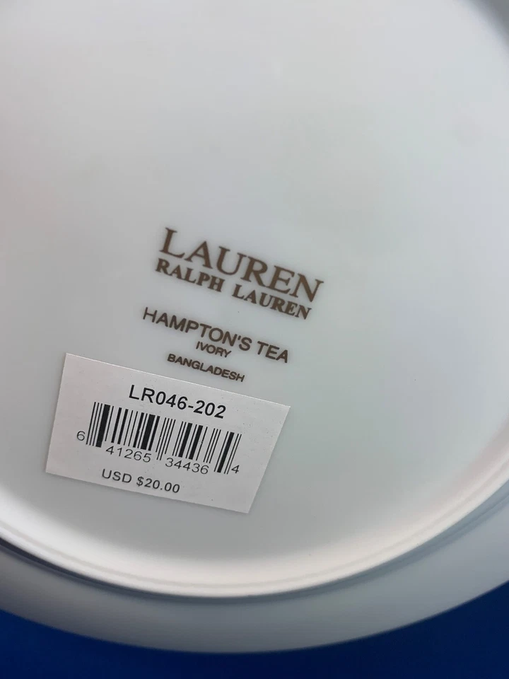 4 件套 RALPH LAUREN HAMPTON'S 茶象牙白 8 英寸 D 盘从未在原装盒中使用 — 第 2/4 张图片