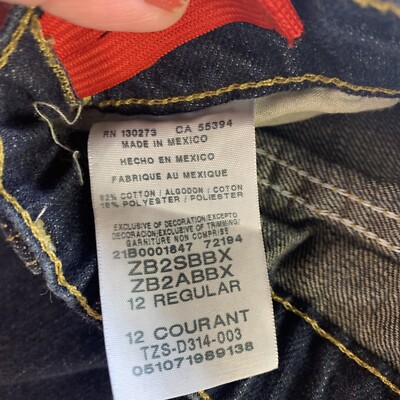 Wrangler Boys Size 12 Regular 5 Pocket Dark Wash Denim Shorts Zip