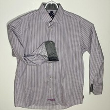 English Laundry 16.5 34/35 Men's Long Sleeve Flip Cuff Casual Shirt Embroiderd