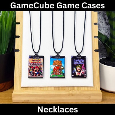 Gamecube Game Case Necklace, Game Cube Gaming Pendant, 3D Jewelry Charm, GC Art
